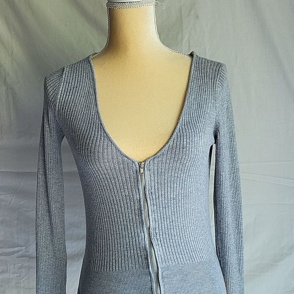 Divided Gray Ribbed Cardigan Sweater - Picture 2 of 7